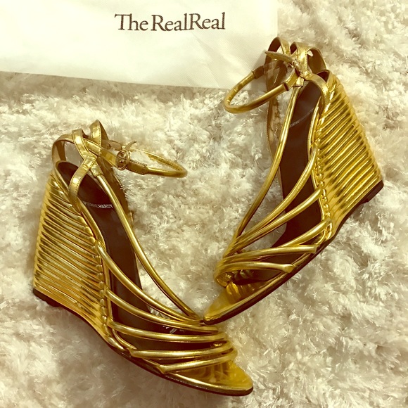 Pierre Hardy Shoes - Pierre Hardy golden wedges